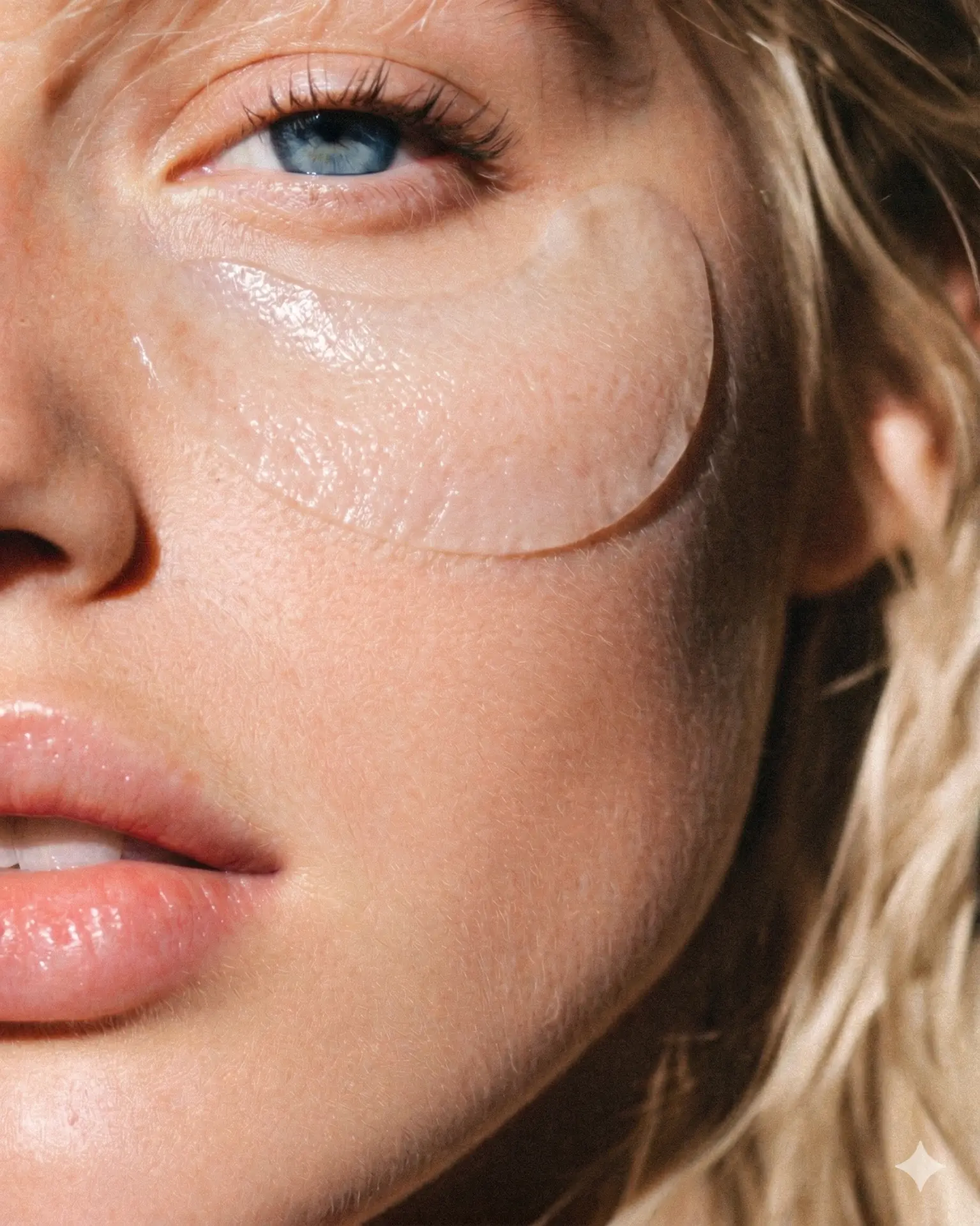 Close-up of skin wearing a BYUORE Sea Patch under the eye